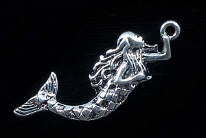 DIJE SIRENA PLATEADA 1" - MERMAID SILVER 1"