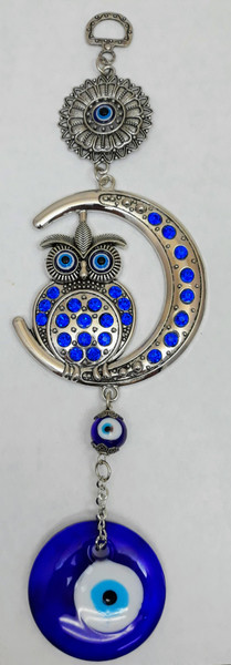 OJO TURKO AZUL y LECHUZA CON LUNA - BLUE TURKISH EYE & OWL WITH MOON