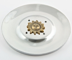 SUN ALUMINUM INCENSE PLATE BURNER - INCENSARIO SOL PLATO ALUMNIO