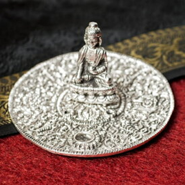 BUDDHA HAND CARVED ALUMINUM CONE & STICK BURNER