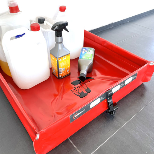 Collapsible flexible utility tray FASTER - example of use