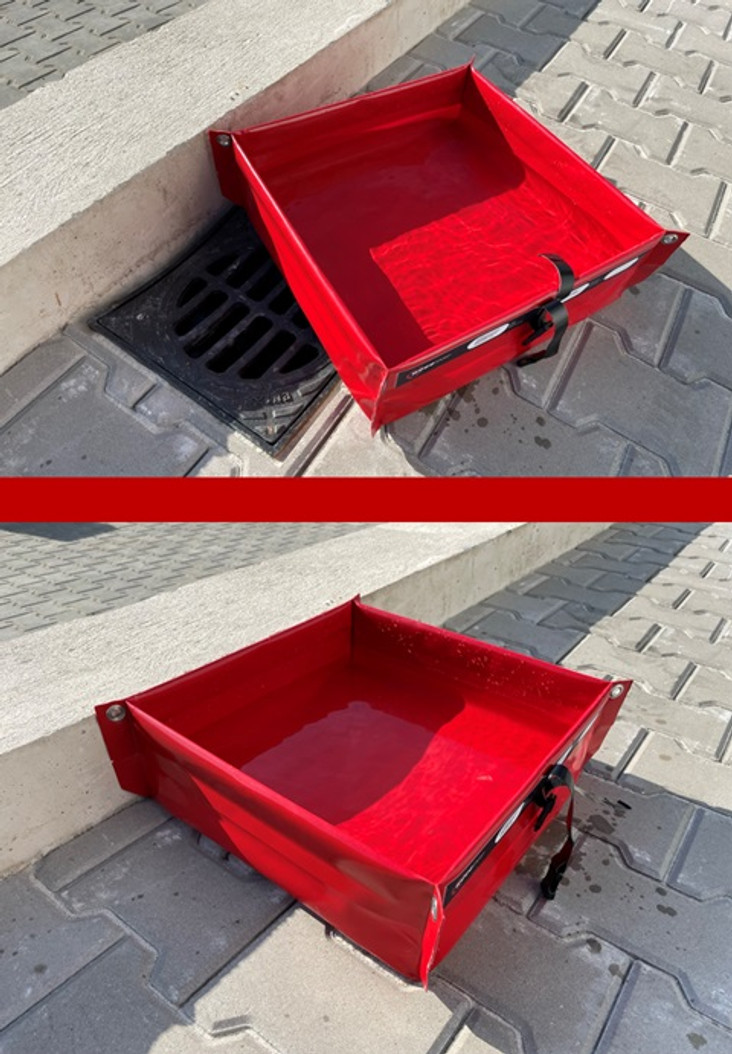 Collapsible flexible utility tray FASTER - 2-in-1 - used as a drain cover