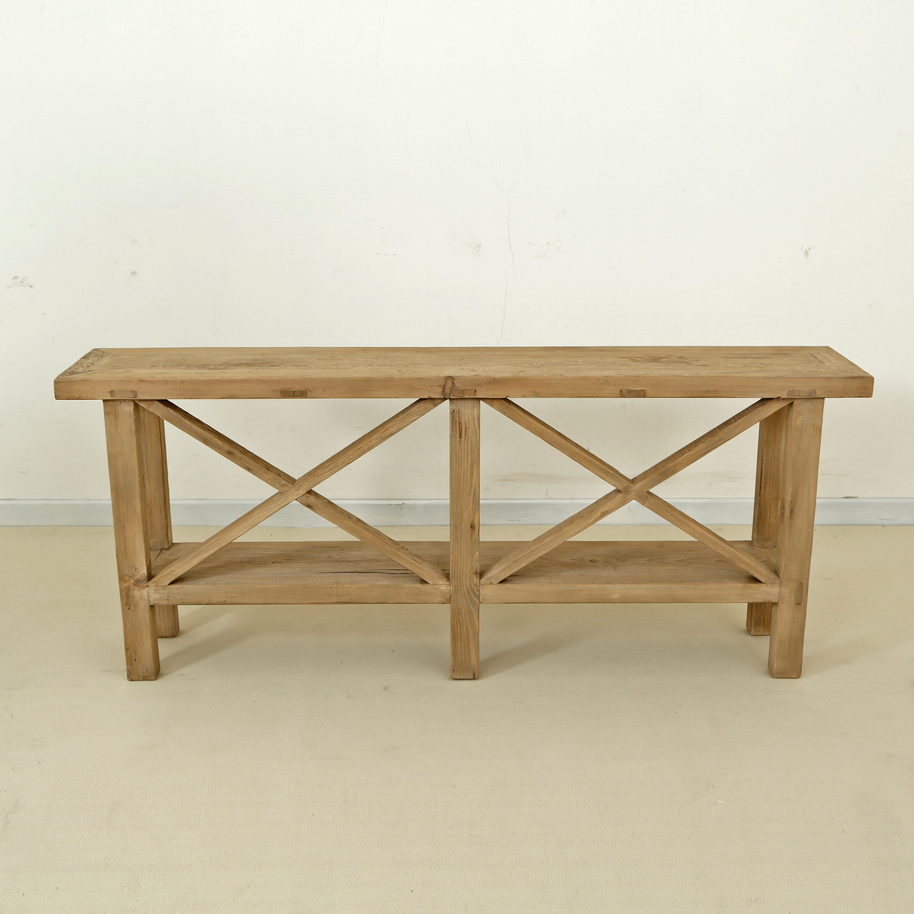 Old Pine Wood Console Table Natural finish