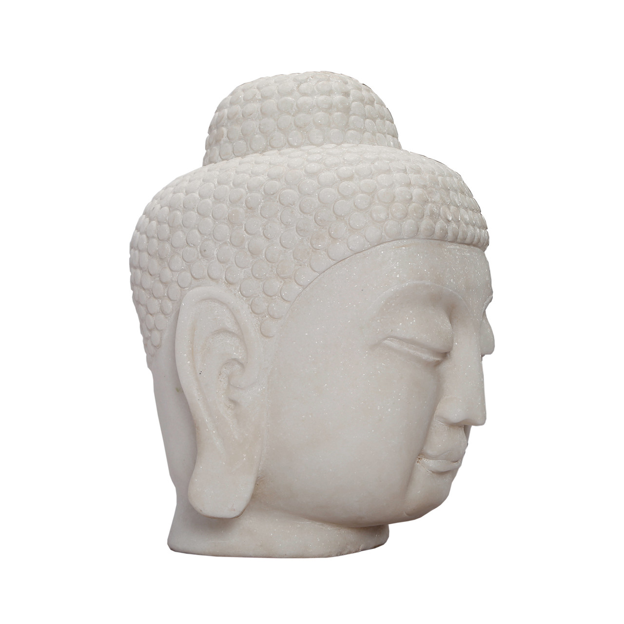Handmade White Marble Buddha Head Statue Extra Large Lily S Living