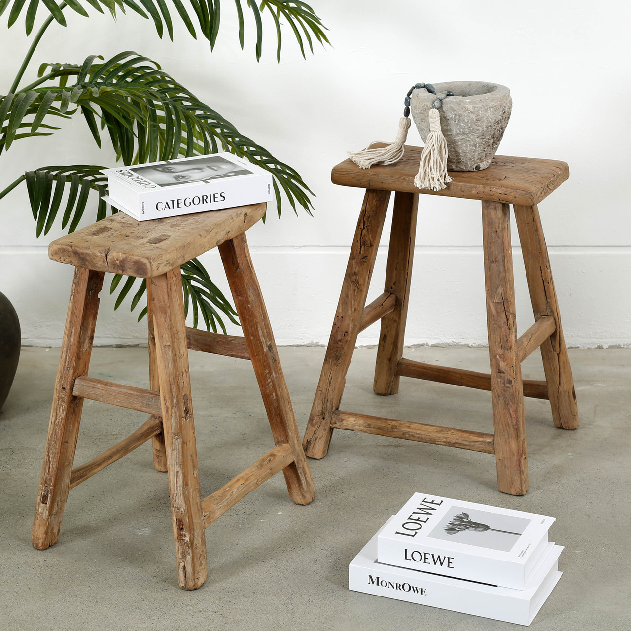 家具 U.K. vintage Furniture Stool Vintage Stool Rectangular Approx. 18-22 Inches High 14-18