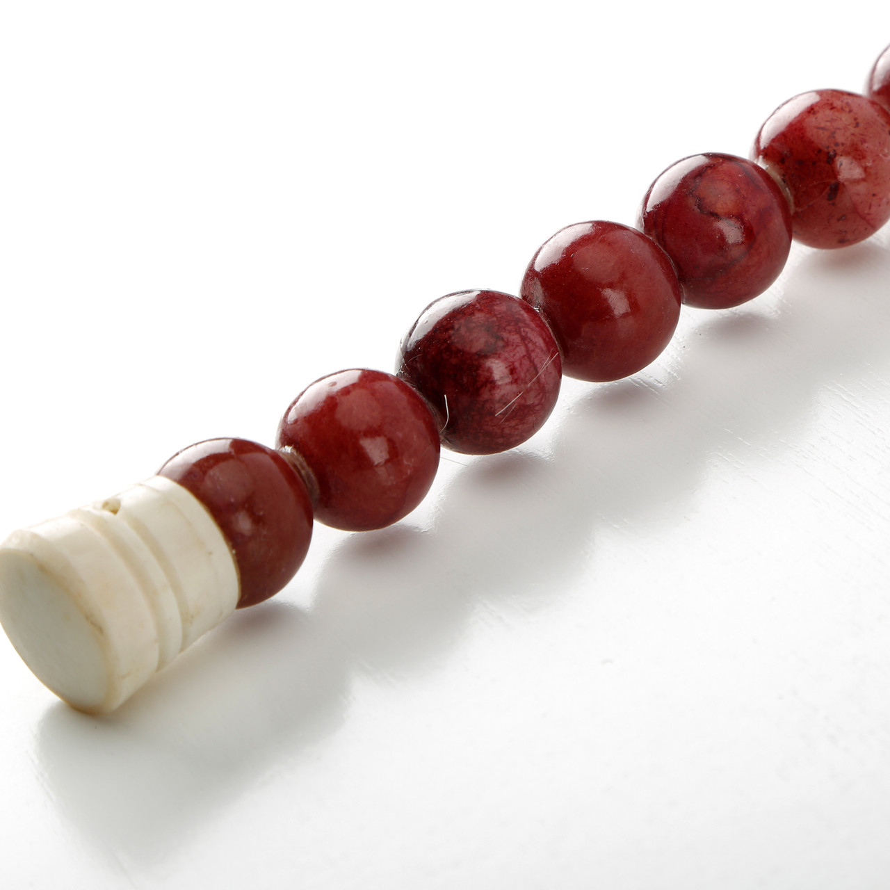 13 Calligraphy Brush Small Red Marble Beads - Lilys Living