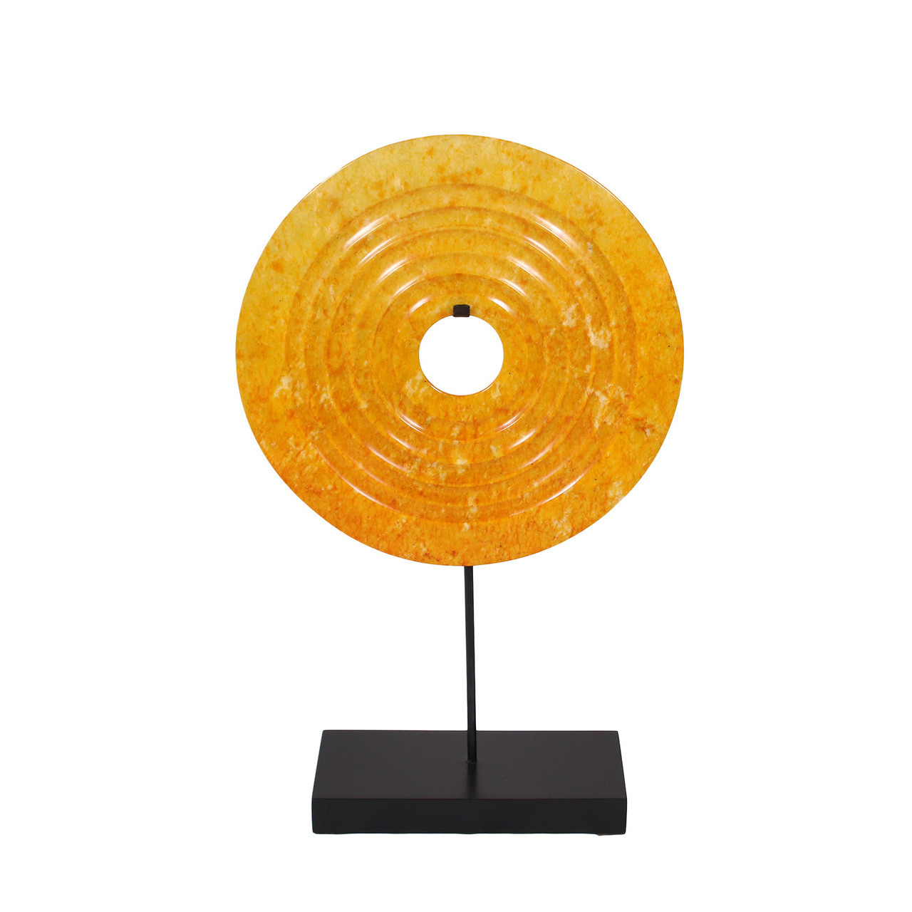 Amber Jade Disk Statue With Base (Pre-order only. Lead time 8-10 weeks)