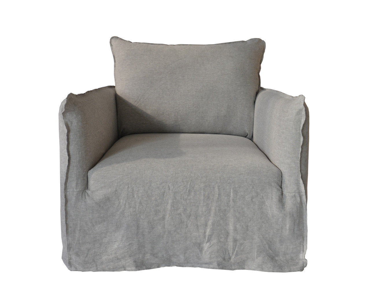 linen slipcover swivel chair