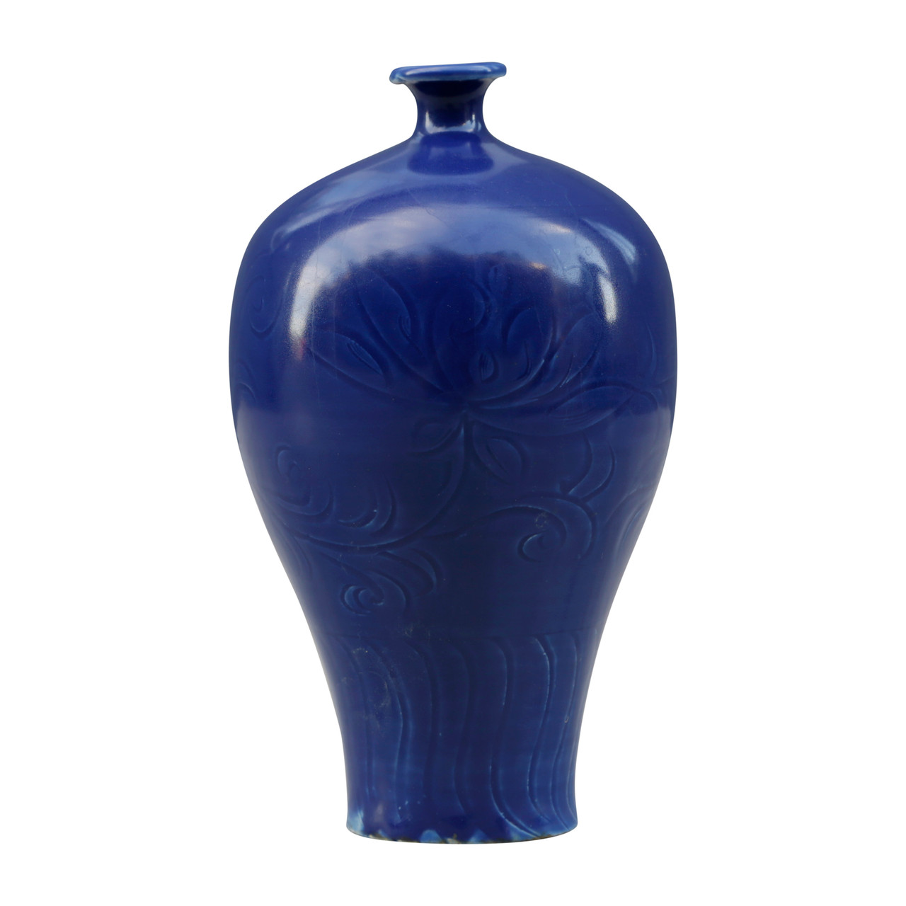 Dark Blue Glaze Mei Vase With Tick Flowers Lily S Living