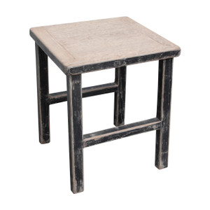 Reclaimed Pine Wood Song Side Table Antique Black