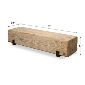 Approx. 76" Long 22" Deep and 17" Extra Large House Beam Block with Metal Stand Approx. 76" Long 22" Deep and 17" Extra Large House Beam Block with Metal Stand
