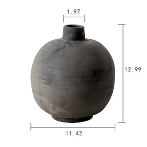 13" Earthy Gray pottery vase round (finish varies no two are the same) 13" Earthy Gray pottery vase round (finish varies no two are the same)