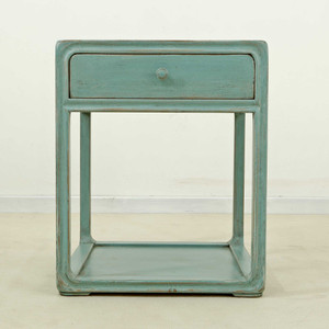 Peking Ming Side Table one Drawer weathered turquoise Peking Ming Side Table one Drawer weathered turquoise