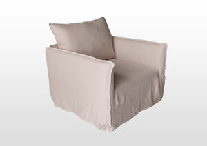 Naples Slipcovered Swivel Sofa Chair with Wash Linen Light Pink Naples Slipcovered Swivel Sofa Chair with Wash Linen Light Pink