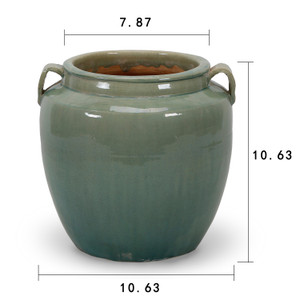 10" Vintage style blue-green jar with two handles 10" Vintage style blue-green jar with two handles