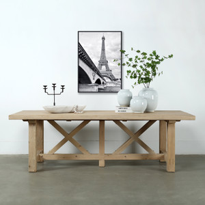 Capri Ding Table Crossed Legs Weathered Natural Pinewood 98x39x30H Capri Ding Table Crossed Legs Weathered Natural Pinewood 98x39x30H