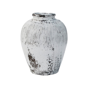 Vintage Small Pot with White Paint(Size Approx 7x7x10) Vintage Small Pot with White Paint(Size Approx 7x7x10)