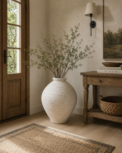 Vintage Tapered Wine Jar  with White Paint Large(Size Vary Approx 20X20X23)