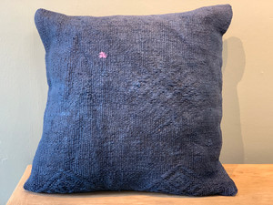 Vintage Turkish Hemp Pillow Cover 24x24 Navy ( color and size vary)