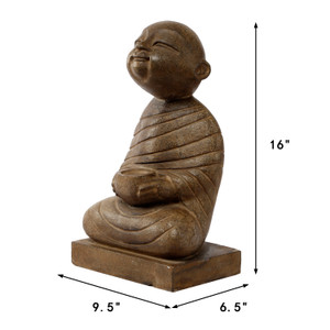 Approx. 16 Inches High Bluestone Sitting Buddha Candle Holder Approx. 16 Inches High Bluestone Sitting Buddha Candle Holder