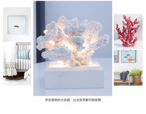 Artificial Branch Coral Blue Grey - Luxe Coastal Home