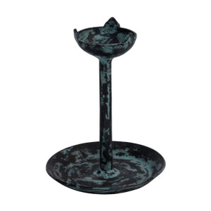 Rustic Iron Candle Holder SMALL Desktop Style Vintage blue 5x5x6 Rustic Iron Candle Holder SMALL Desktop Style Vintage blue 5x5x6