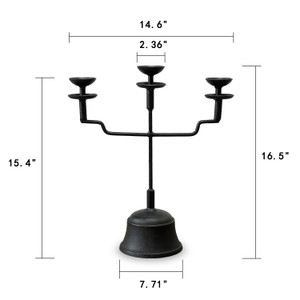 Rustic Iron Candle Holder Trident Style 15x6x16H Rustic Iron Candle Holder Trident Style 15x6x16H