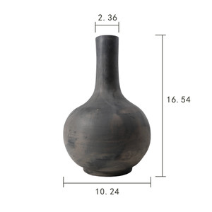 Approx. 16" High Earthy Gray Pottery Globular Vase (finish varies no two are the same) Approx. 16" High Earthy Gray Pottery Globular Vase (finish varies no two are the same)