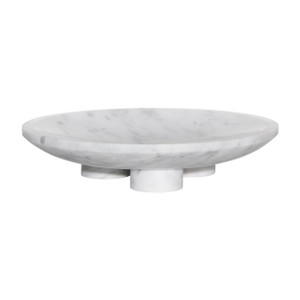 Laguna Natural Round Plate with Stand Natural White Marble Laguna Natural Round Plate with Stand Natural White Marble