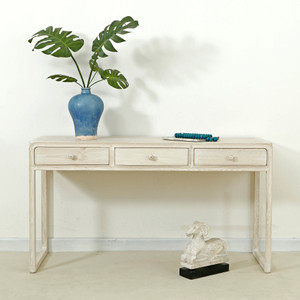 Milo Three Drawers Desk Whitewash 55x18 Milo Three Drawers Desk Whitewash 55x18