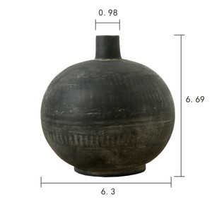 7" Earthy Gray Pottery Vase Small Opening 7" Earthy Gray Pottery Vase Small Opening
