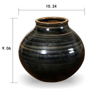 9" Glazed Obsidian Vase 10x10x9 9" Glazed Obsidian Vase 10x10x9
