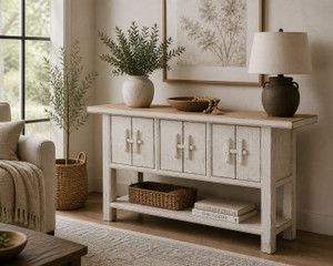 Amalfi Two Tones 3 Doors Console with Shelf 63x16x36