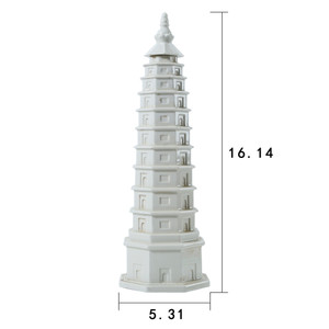 16" White Glazed Pagoda