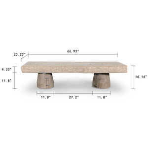 67" Long 20-24 Inches Deep Capri Live Edge Primitive Coffee Table Weathered Natural (Size Vary) 67" Long 20-24 Inches Deep Capri Live Edge Primitive Coffee Table Weathered Natural (Size Vary)