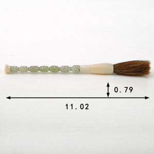 11" Calligraphy Brush with Hand Carved Lucky Pattern Neutral White Jade 11" Calligraphy Brush with Hand Carved Lucky Pattern Neutral White Jade