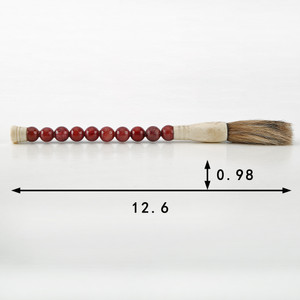 13" Calligraphy Brush Small Red Marble Beads 13" Calligraphy Brush Small Red Marble Beads