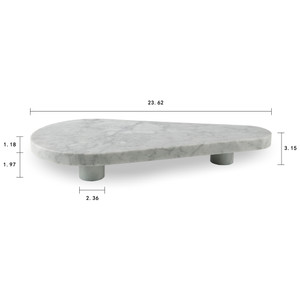 Laguna Tray with Stand Natural White Marble 24x12x3H Laguna Tray with Stand Natural White Marble 24x12x3H