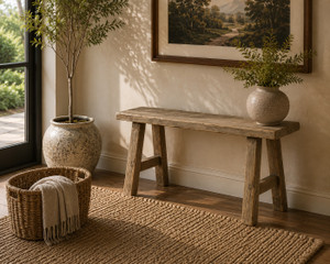 35" Long 10" wide Elmwood bench (upper width 10" lower width 14")