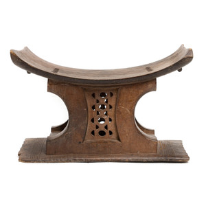 Vintage African Ashanti Ceremonial Stool Weathered Natural (Approx. 20" wide, 10" deep, 10-13" high) Vintage African Ashanti Ceremonial Stool Weathered Natural (Approx. 20" wide, 10" deep, 10-13" high)