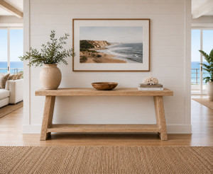 Ravenna Console Table Weathered Wash Natural Pine 72x16x30H
