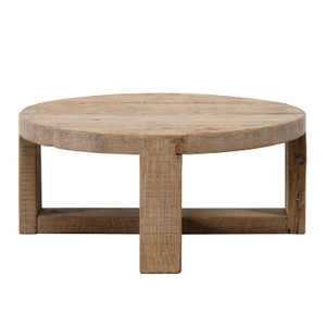 Capri round coffee table crossed leg weathered natural 36x36x16H Capri round coffee table crossed leg weathered natural 36x36x16H