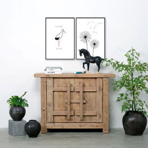 Amalfi Patrician One Door Cabinet Weathered Natural 51x16x37H Amalfi Patrician One Door Cabinet Weathered Natural 51x16x37H