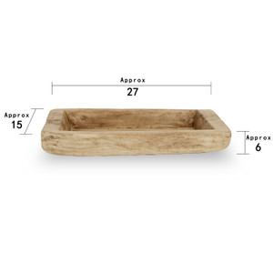 Approx 27" Long Rectangular Antique Wooden Tray Weathered Natural (size and finish vary) Approx 27" Long Rectangular Antique Wooden Tray Weathered Natural (size and finish vary)