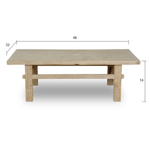Hermosa Rustic Coffee Table Small Weathered Natural 48x22x16H