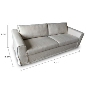Peninsula Slipcover Sofa Wash Linen Beige 91x30x39H Peninsula Slipcover Sofa Wash Linen Beige 91x30x39H