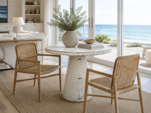 Catania 32" Round Table Distressed White