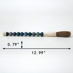 Approx.13-14" Lake Blue Marble Beads Calligraphy Brush Approx.13-14" Lake Blue Marble Beads Calligraphy Brush