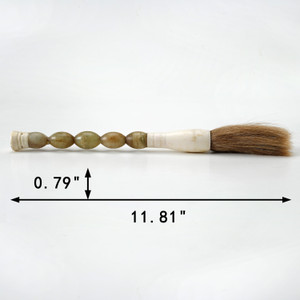 Approx.12" oval shaped Natural Fall Color Jade calligraphy brush Approx.12" oval shaped Natural Fall Color Jade calligraphy brush