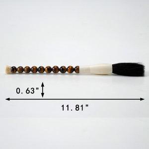 Approx.12" Tiger eye beads calligraphy brush Approx.12" Tiger eye beads calligraphy brush